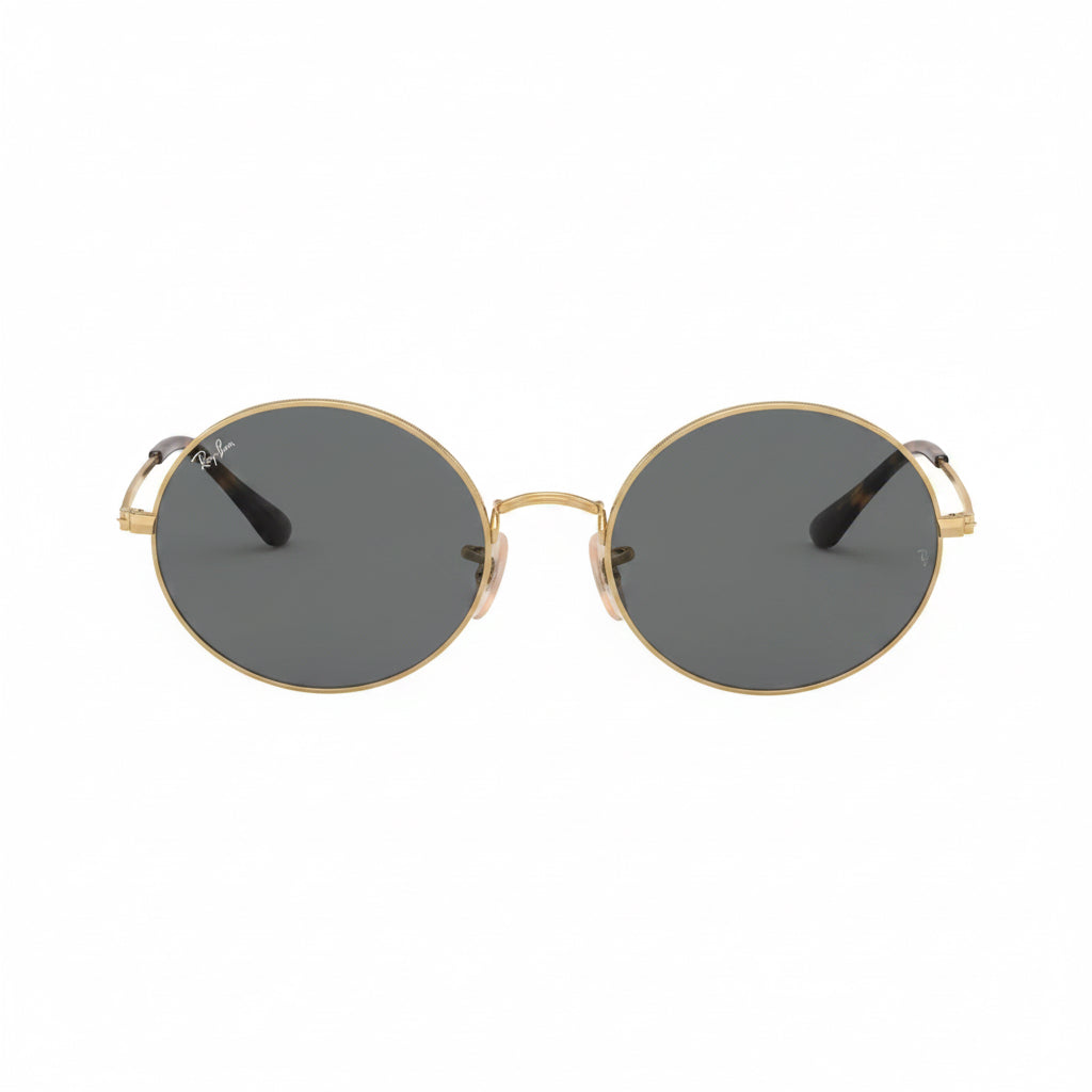 RayBan Original Classic 1970 9150/B1 Oval Metal Polished Gold Frame Dark Grey Sunglasses