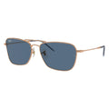 RayBan Original Classic 0102S 9202 3A Caravan Reverse Polished Bronze Rim Blue Sunglasses