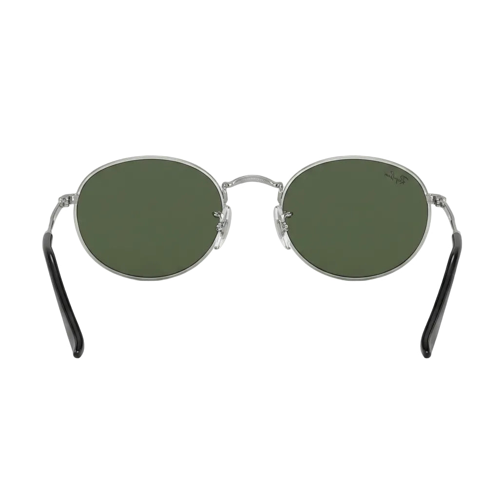 RayBan Original Classic 3547 003 Oval Flat Silver Rim Dark Green Sunglasses