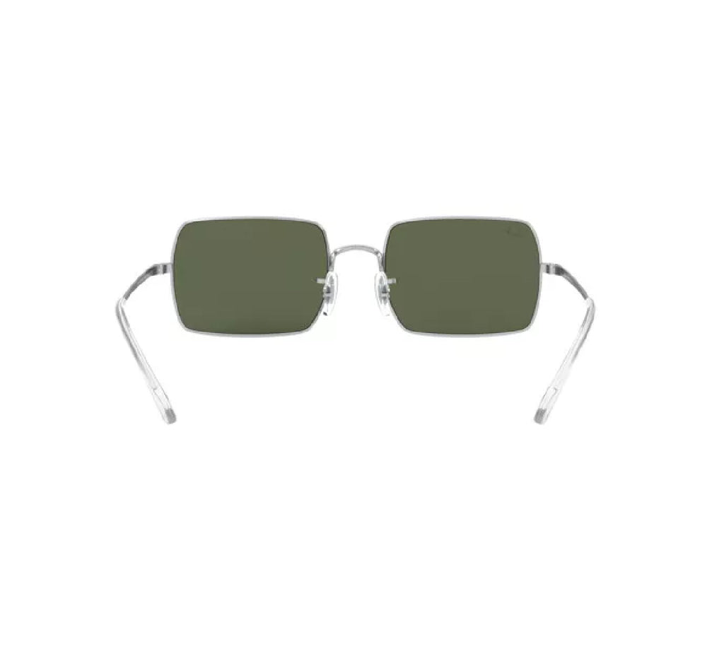 RayBan Original Classic 1969 9150/B1 Rectangle Metal Polished Iron Frame Dark Green Sunglasses