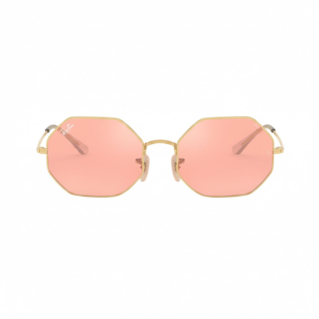 RayBan Original Classic 1972 001/3E Octagon Metal Polished Gold Frame Pink Grey Sunglasses