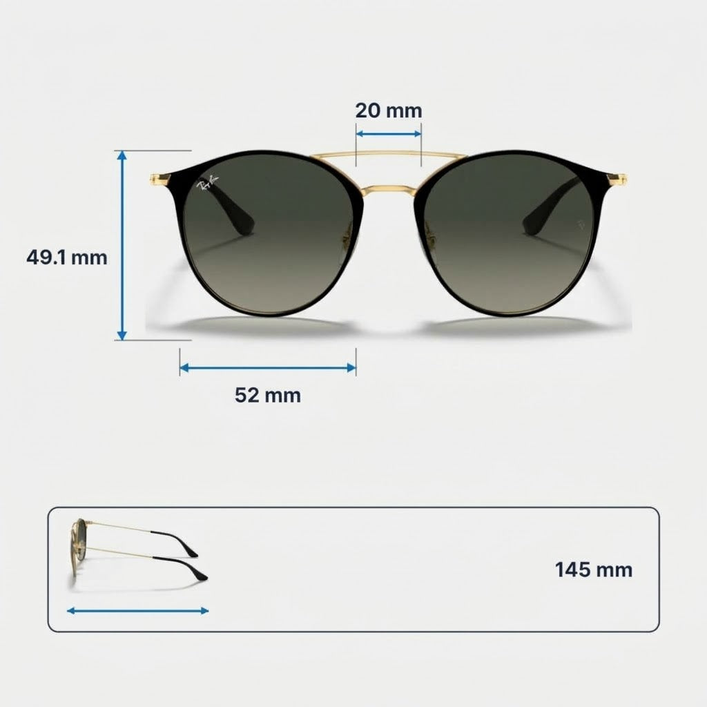 RayBan Original Classic 3546 9011 8B Erika Metal Double Bridge Polished Rose Over Gold Blue Sunglasses