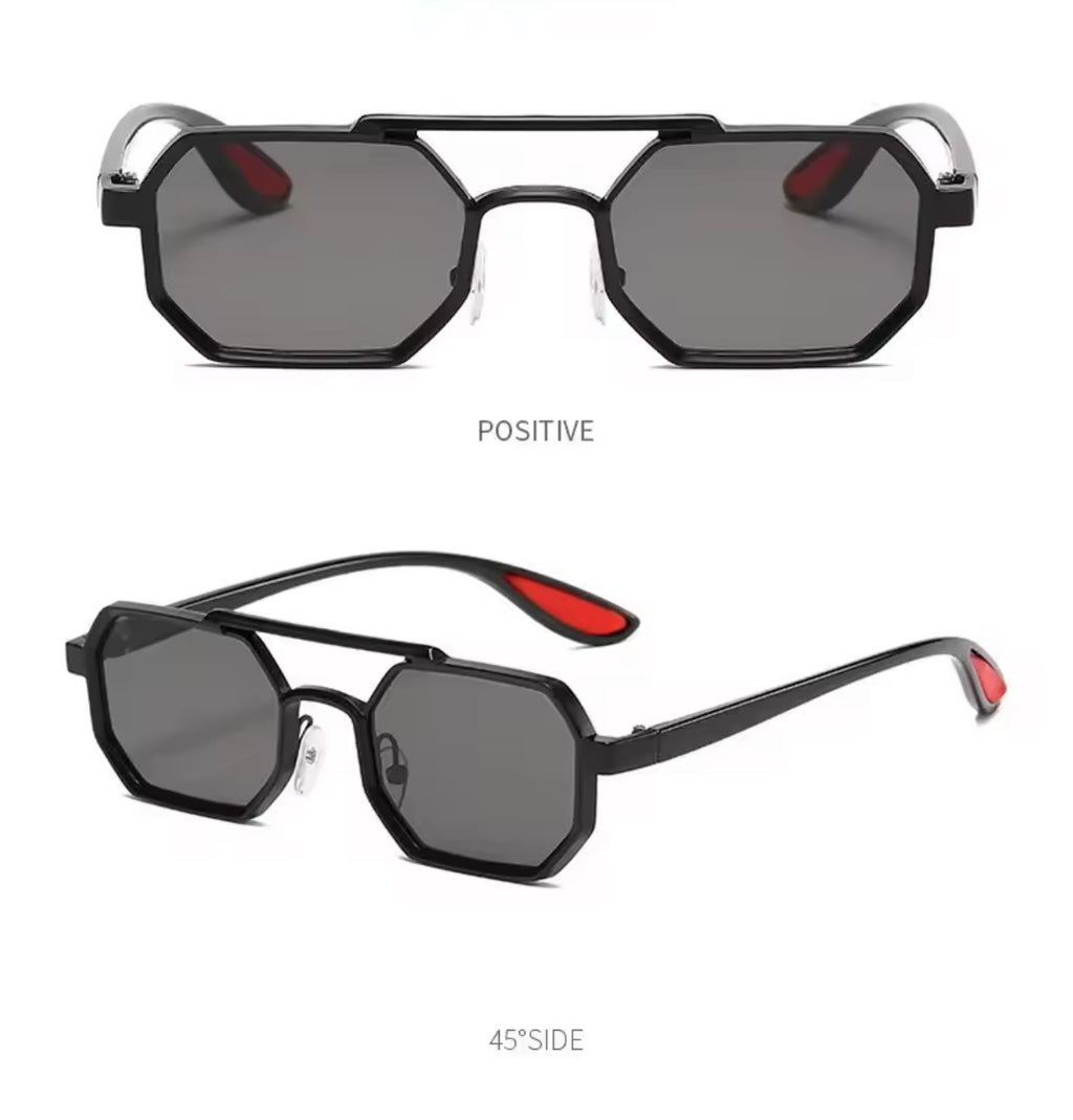 Black Octagonal Polarized Sunglasses