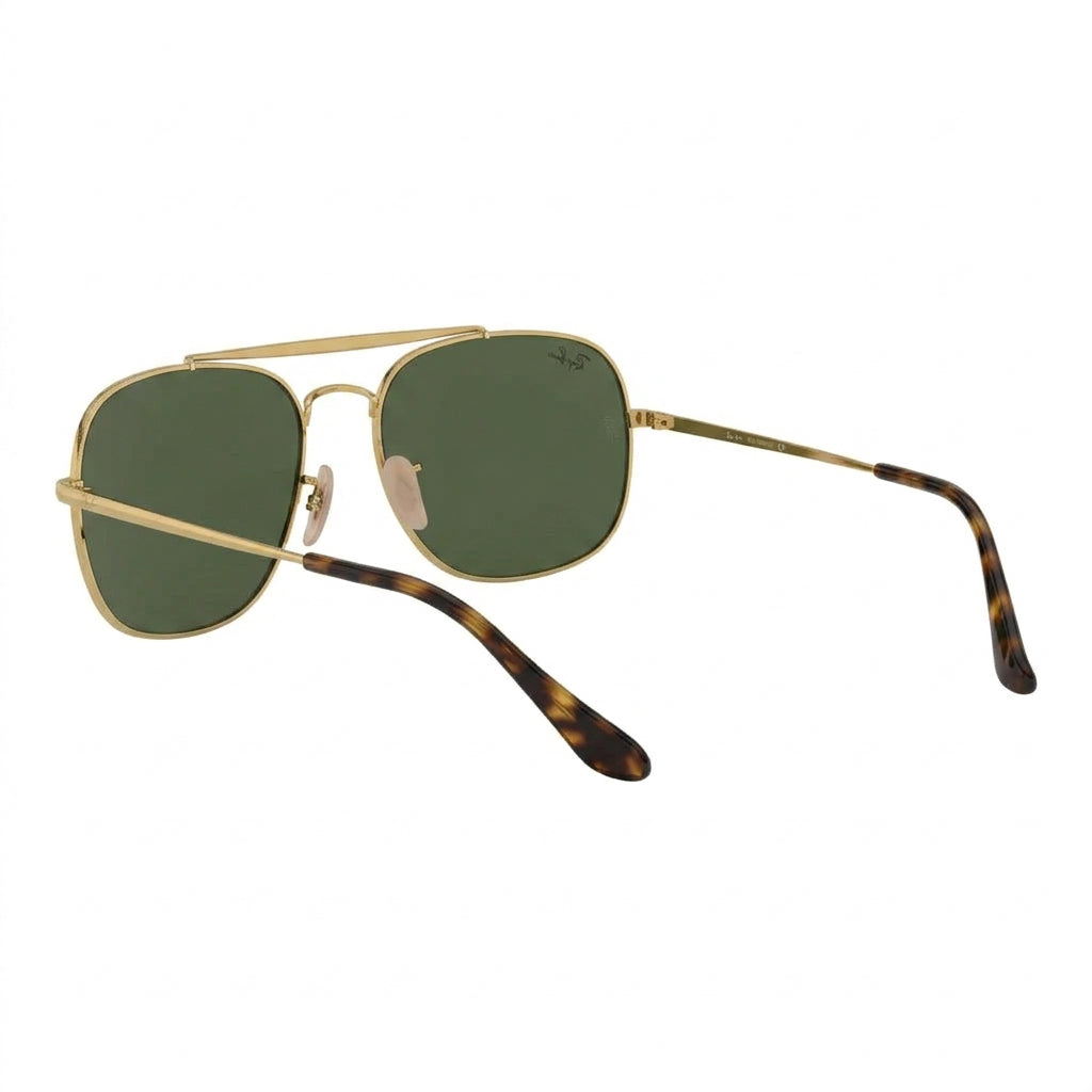 RayBan Original Classic 3561 001 The General Polished Gold Rim Dark Green Sunglasses Sunglasses