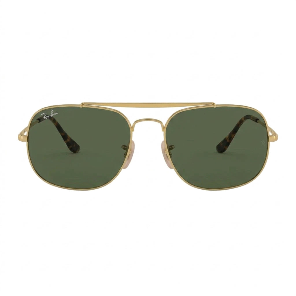 RayBan Original Classic 3561 001 The General Polished Gold Rim Dark Green Sunglasses Sunglasses