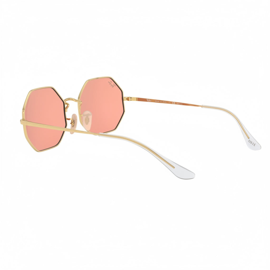 RayBan Original Classic 1972 001/3E Octagon Metal Polished Gold Frame Pink Grey Sunglasses