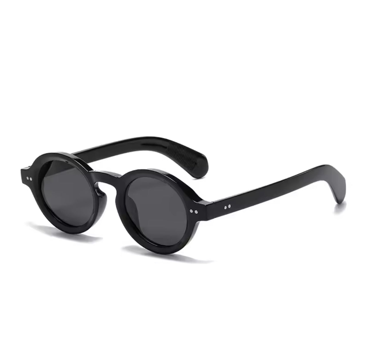 Black Polarized Round Sunglasses