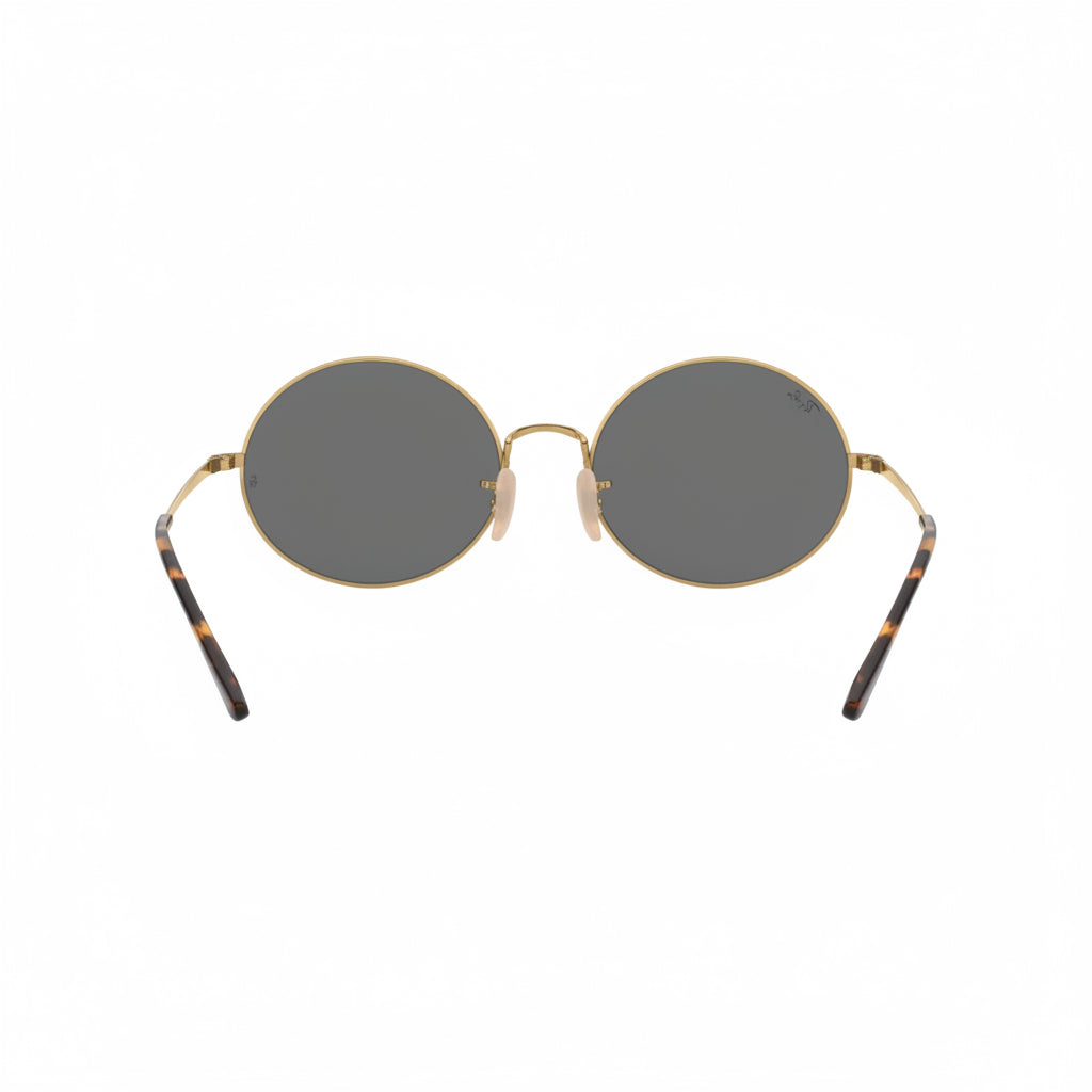 RayBan Original Classic 1970 9150/B1 Oval Metal Polished Gold Frame Dark Grey Sunglasses