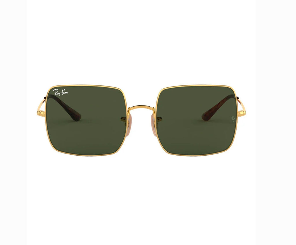 RayBan Original Classic 1971 9147/31 Square Metal Polished Gold Frame Dark Green Sunglasses
