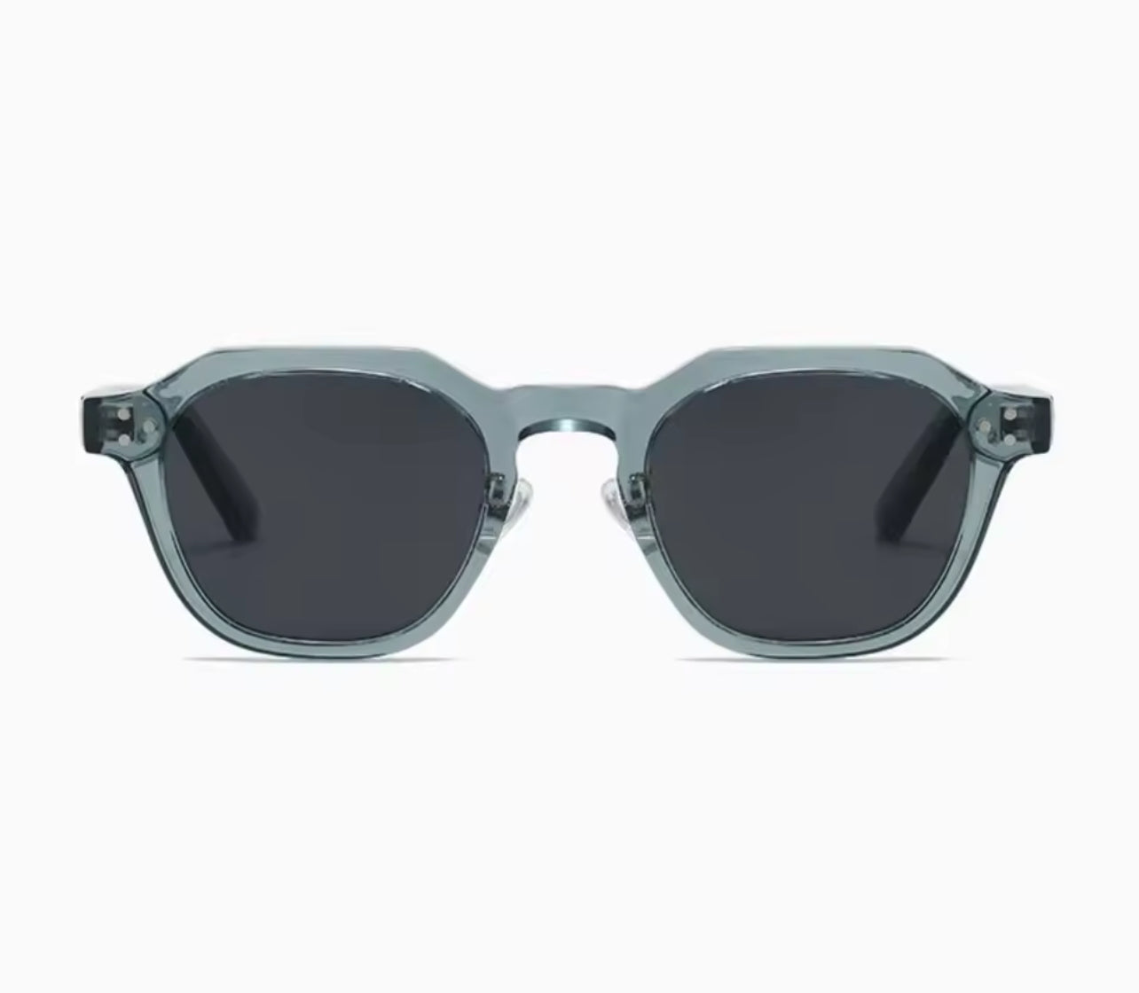 Lightweight Retro Polygon Square Small-Frame Blue Sunglasses
