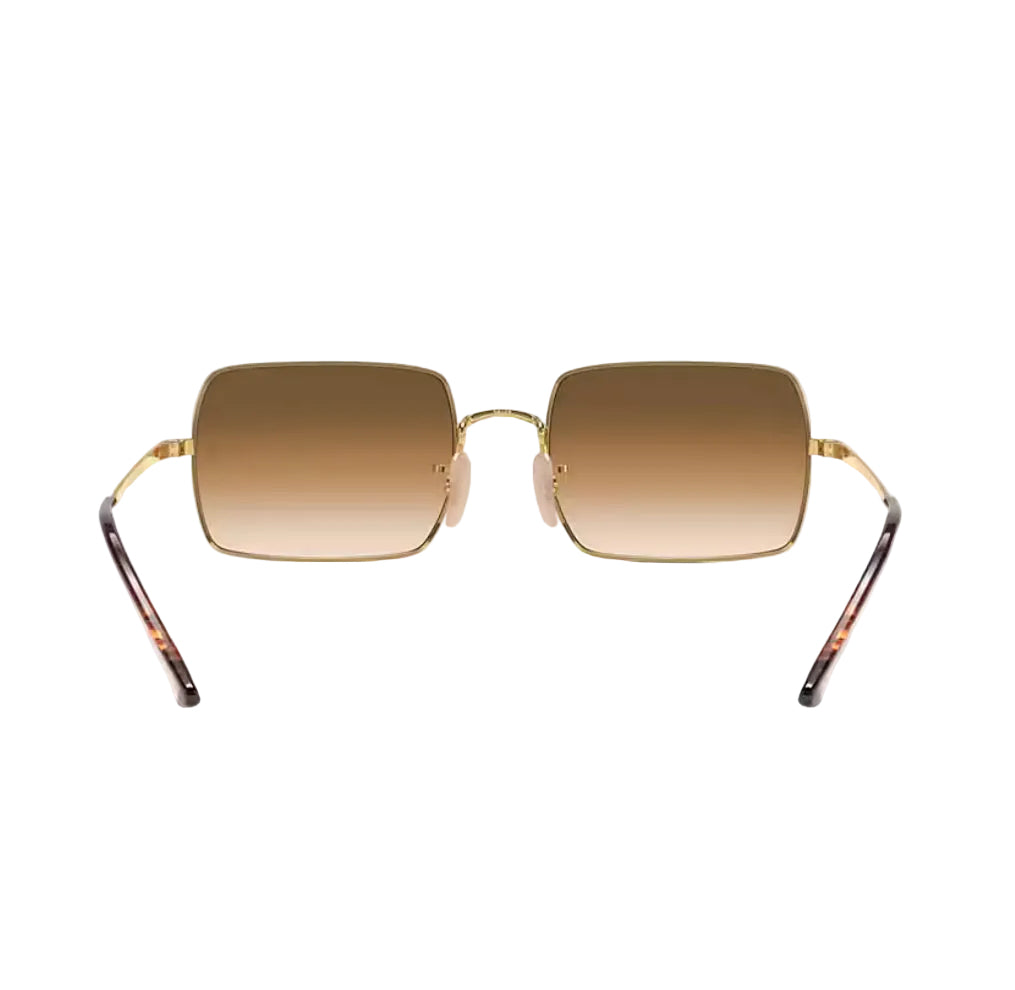 RayBan Original Classic 1969 9147/51 Rectangle Metal Polished Gold Frame Gradient Brown Sunglasses