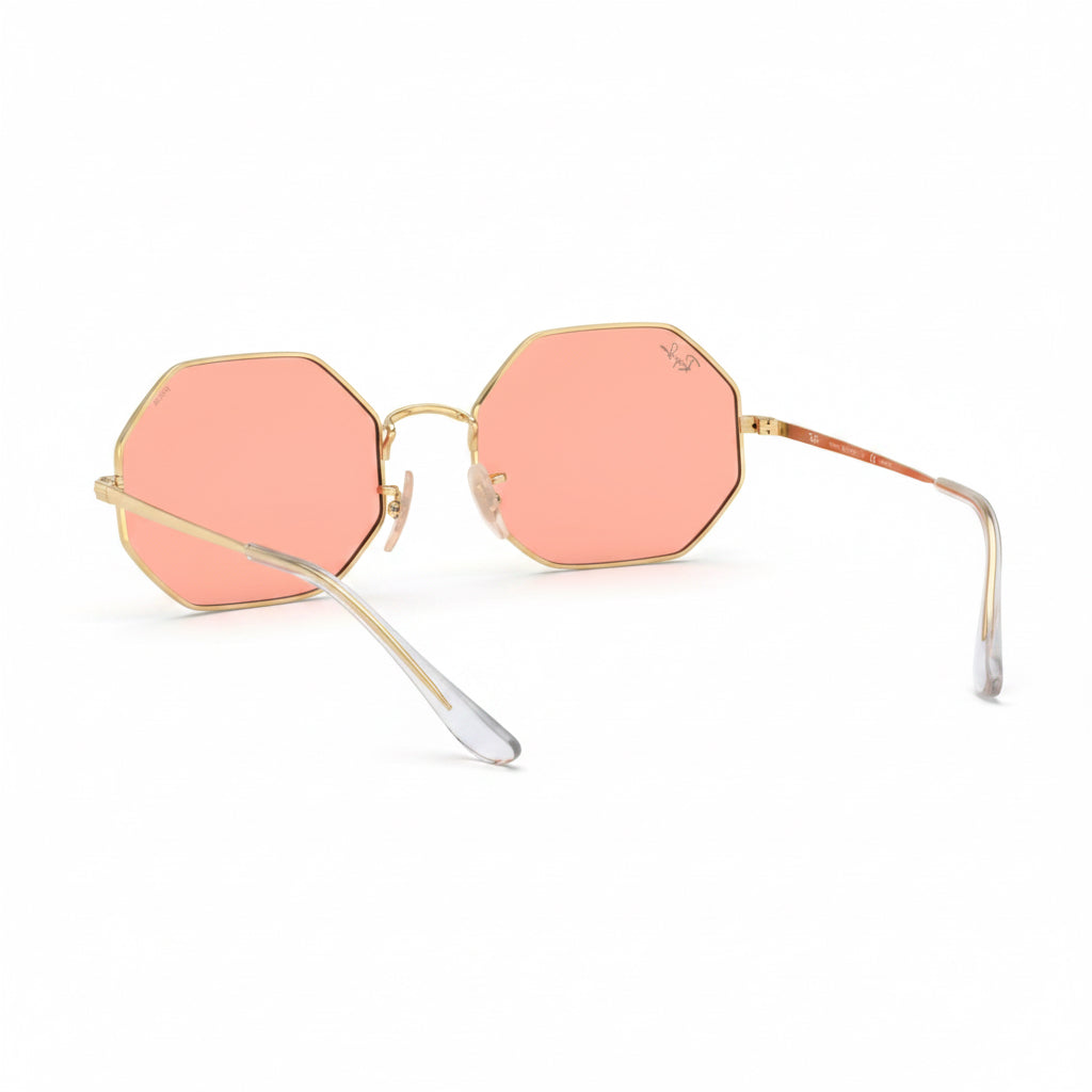 RayBan Original Classic 1972 001/3E Octagon Metal Polished Gold Frame Pink Grey Sunglasses