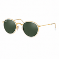 RayBan Original Classic 3517 001 Round Folding Gold Rim Green Sunglasses
