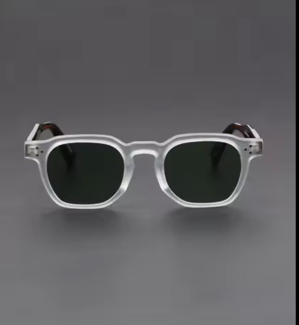 Retro Polarized Floral White Sunglasses