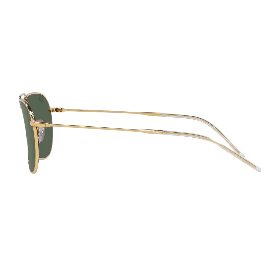 RayBan Original Classic 0102S 001 VR Caravan Reverse Polished Gold Rim Dark Green Sunglasses