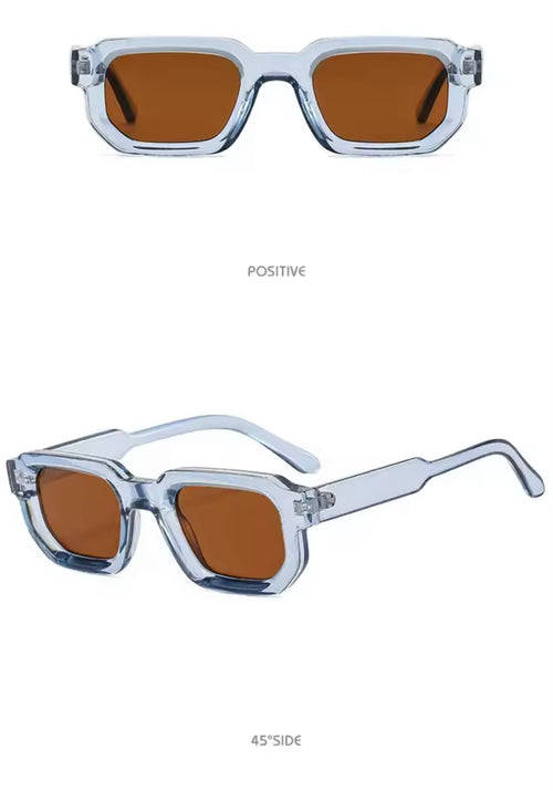 Classic Square Blue Brown Sunglasses