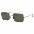 RayBan Original Classic 1969 9150/B1 Rectangle Metal Polished Iron Frame Dark Green Sunglasses