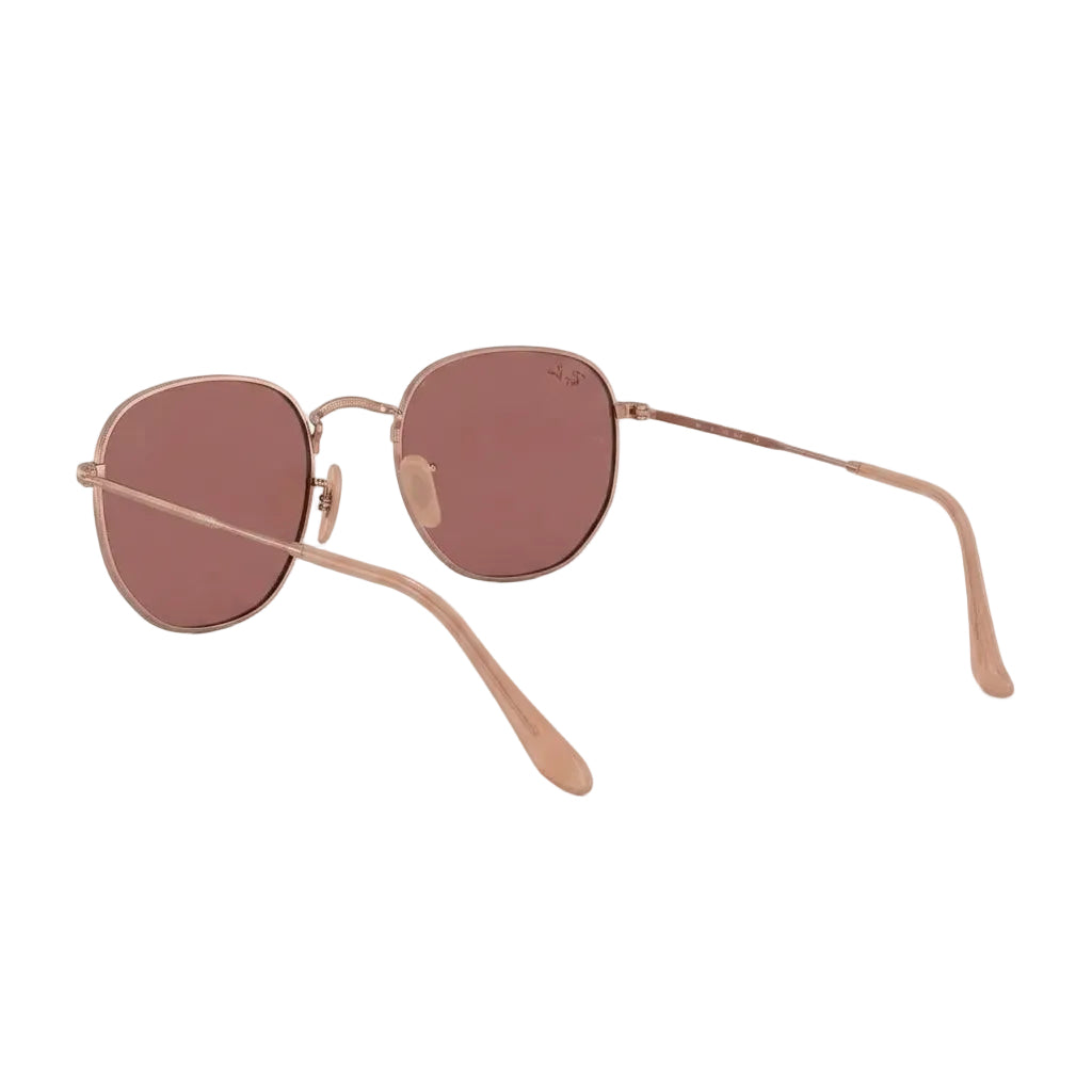 RayBan Evolve Original Classic 3548 9131 0X Hexagonal Polished Bronze Rim Golden Rose Sunglasses