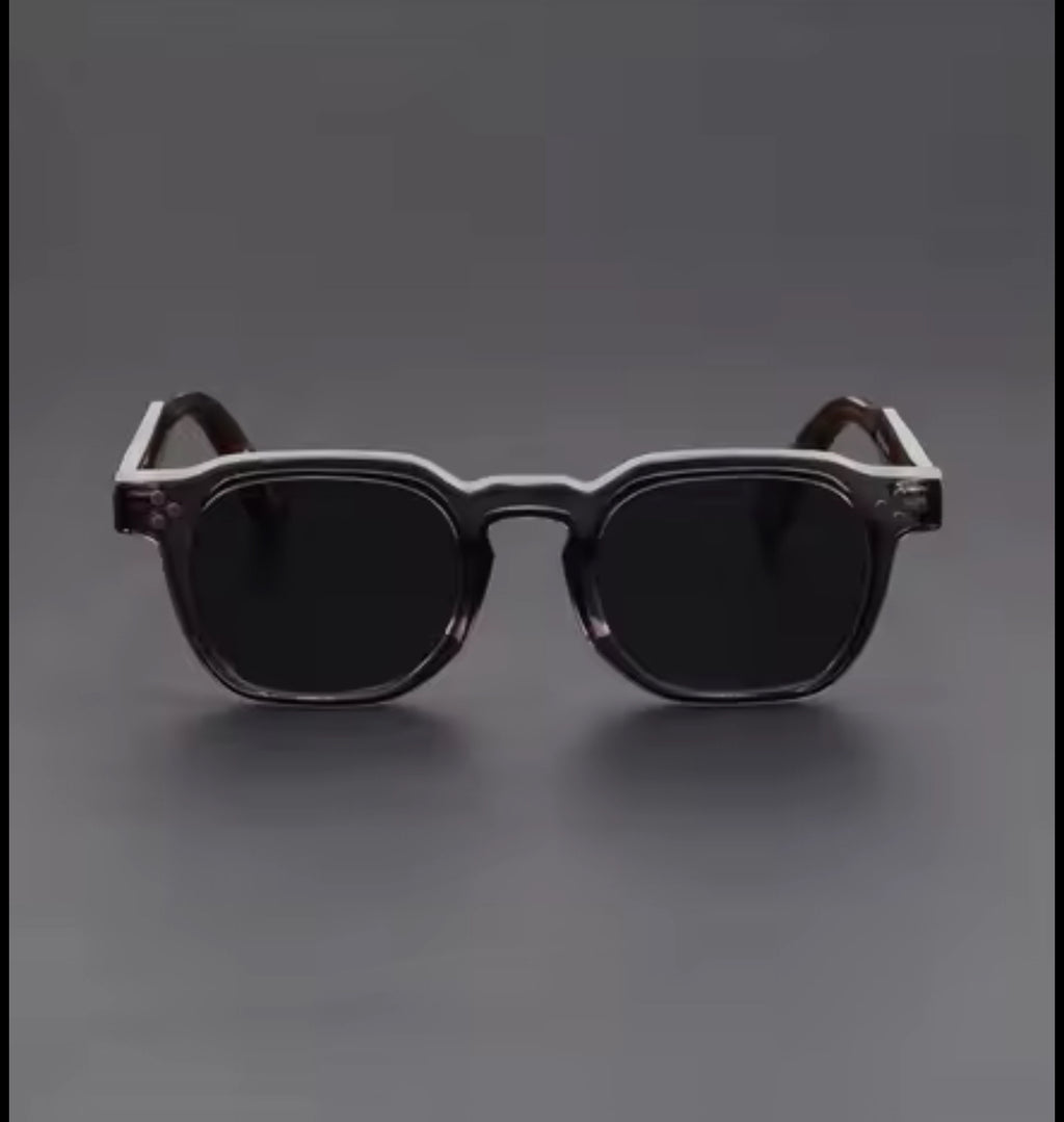 Retro Polarized Floral Black Sunglasses