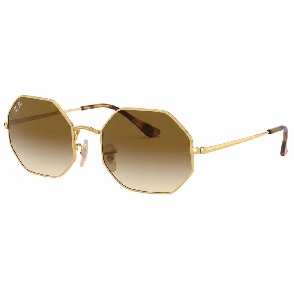 RayBan Original Classic 1972 9147/51 Octagon Metal Polished Gold Frame Gradient Brown Sunglasses