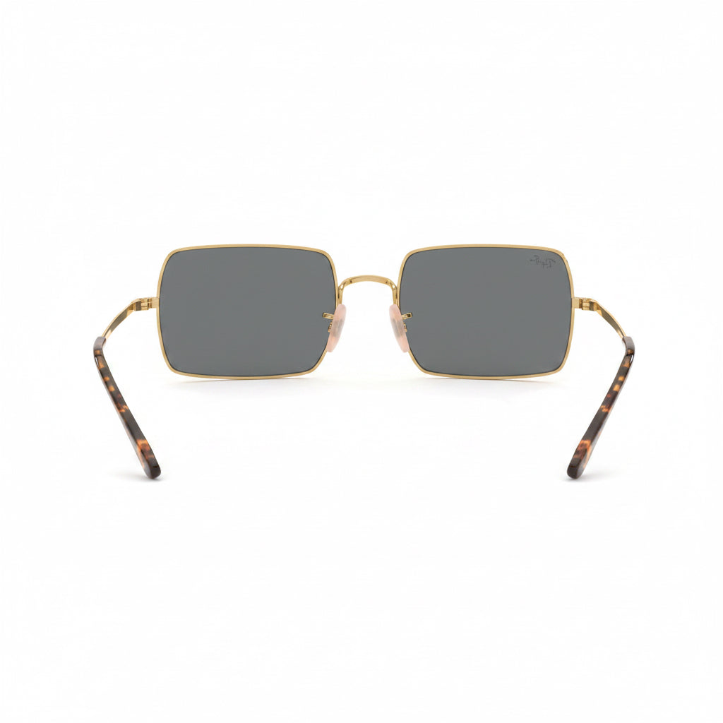 RayBan Original Classic 1969 9150/B1 Rectangle Metal Polished Gold Frame Dark Grey Sunglasses