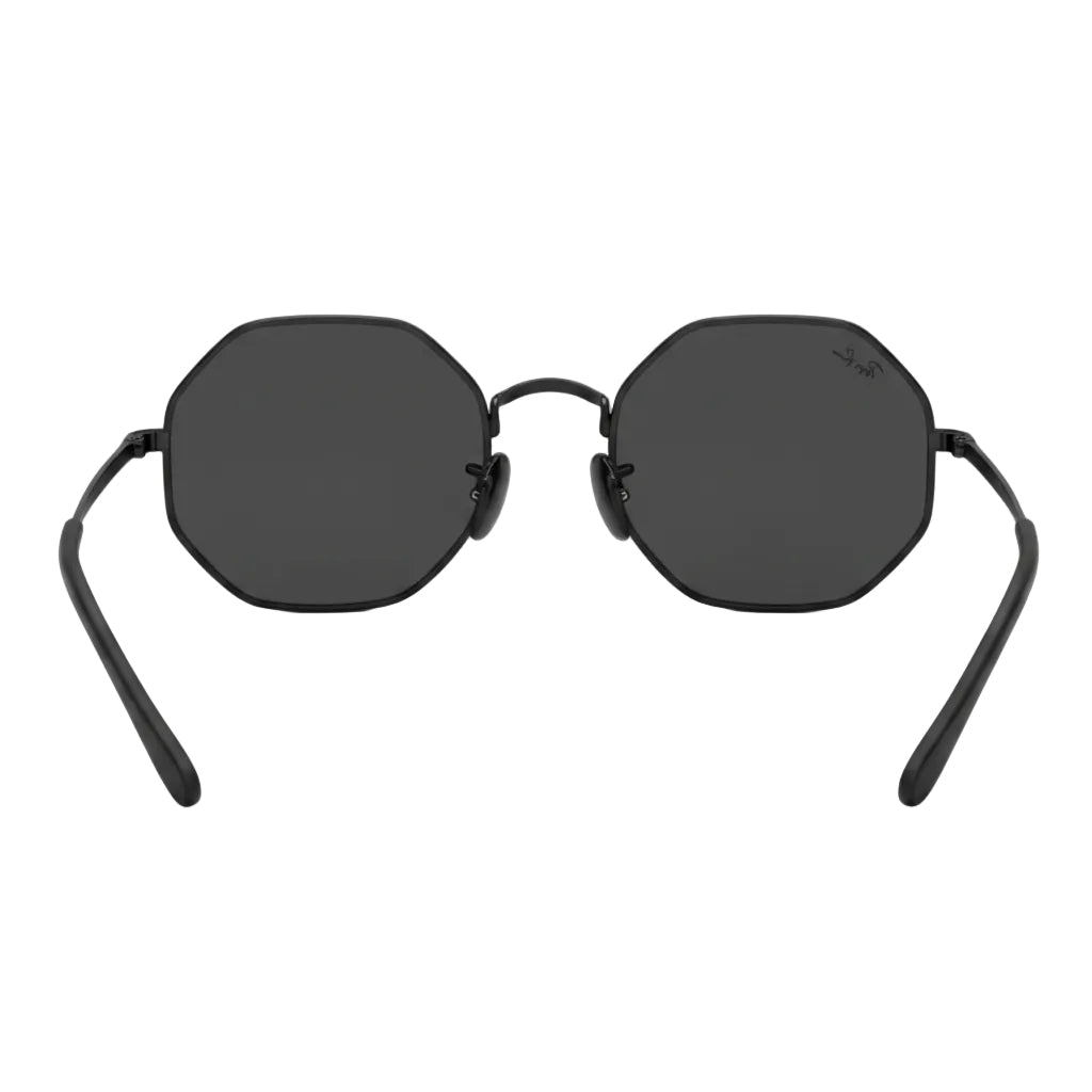RayBan Original Classic 1972 9148/62 Octagon Metal Polished Black Frame Dark Grey Sunglasses