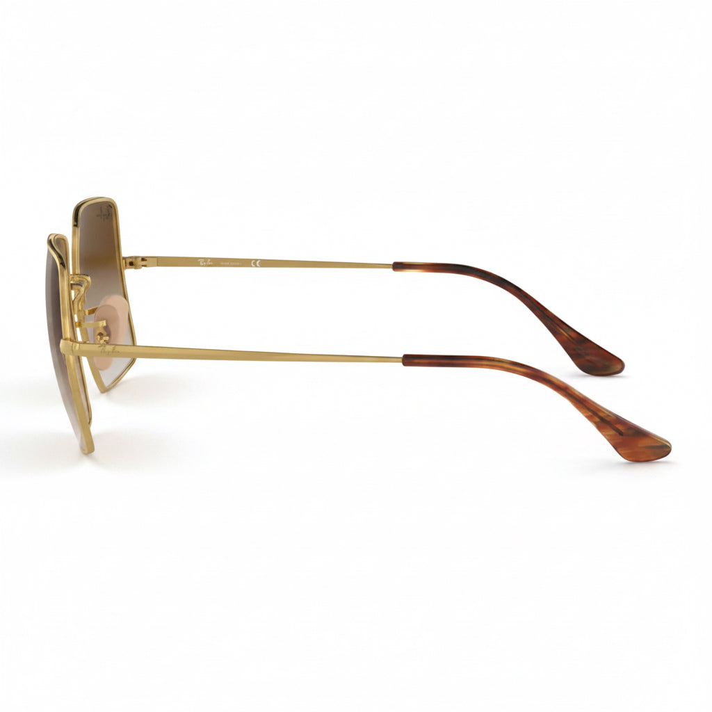 RayBan Evolve Original Classic 1971 9147/51 Square Metal Polished Gold Frame Gradient Brown Sunglasses