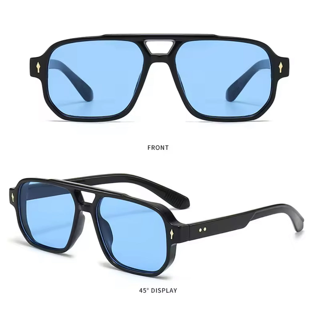 Haze Blue Aviator Sunglasses