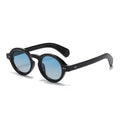 Black Blue Round Sunglasses