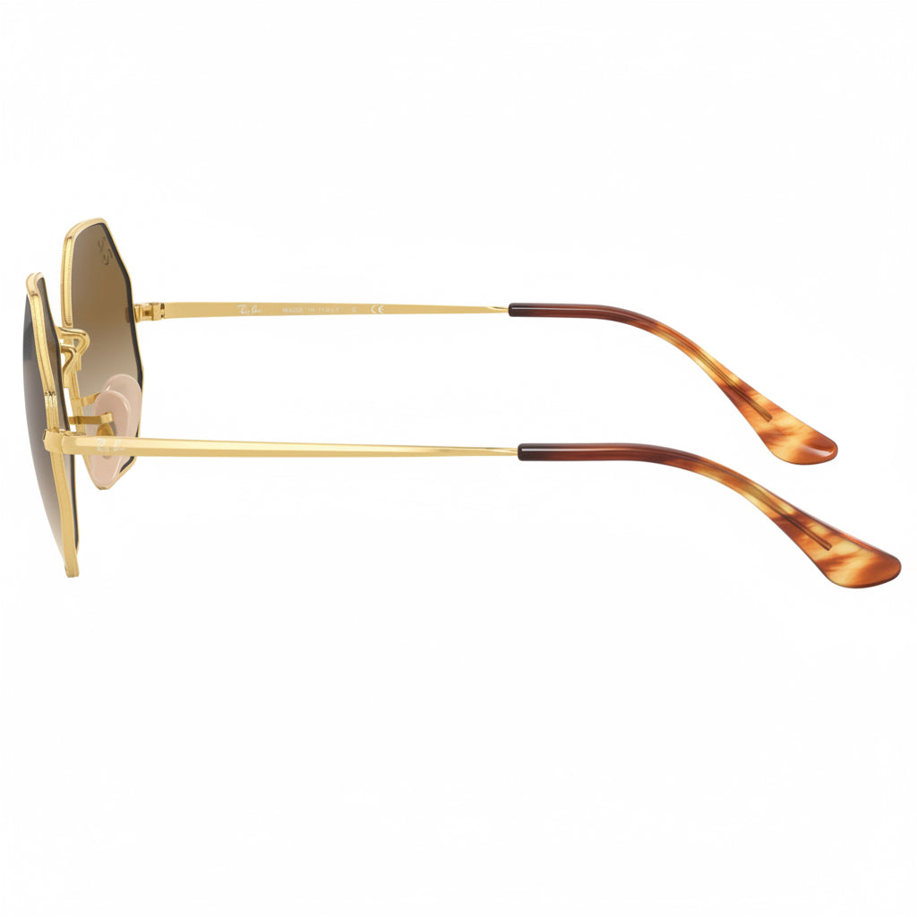 RayBan Original Classic 1972 9147/51 Octagon Metal Polished Gold Frame Gradient Brown Sunglasses