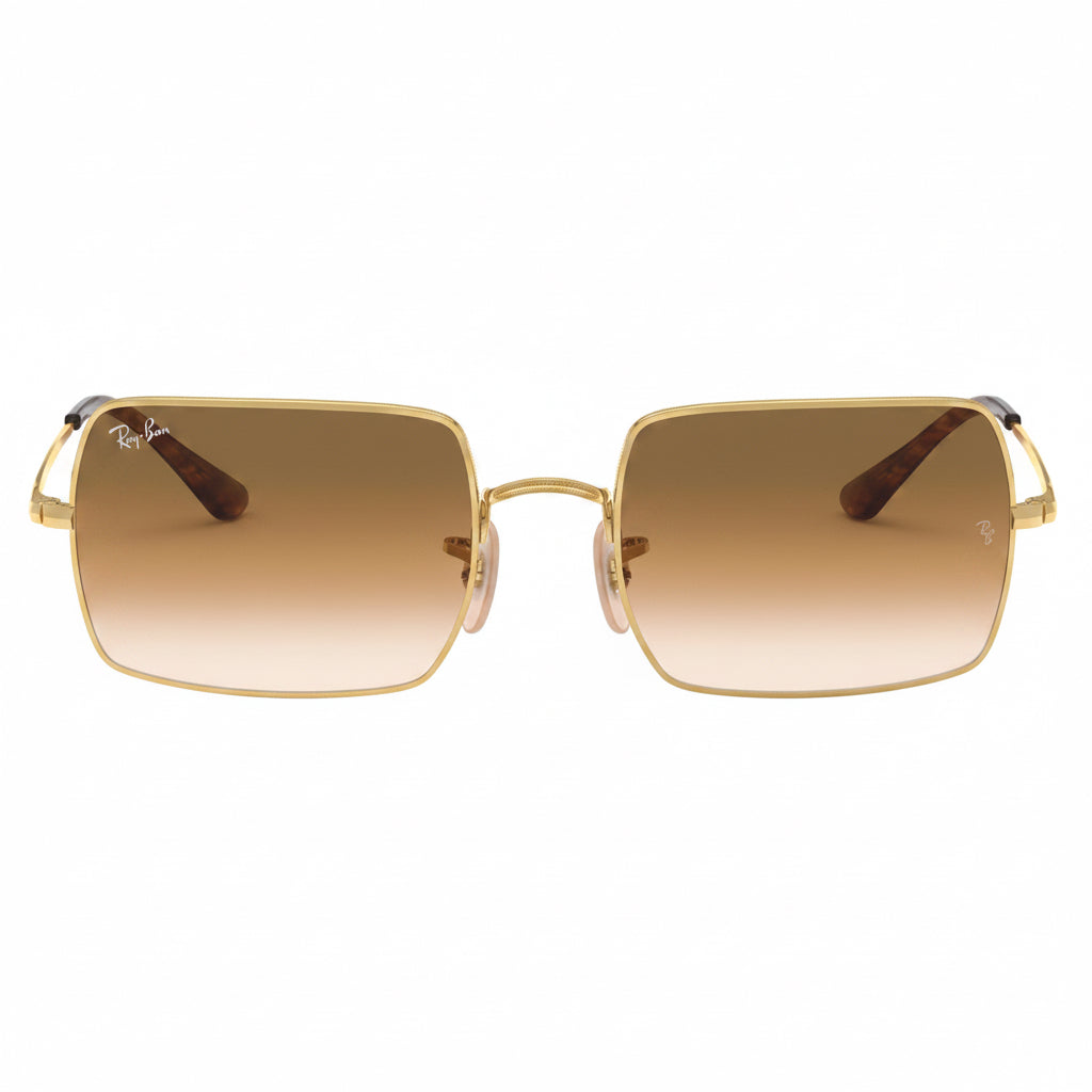 RayBan Original Classic 1969 9147/51 Rectangle Metal Polished Gold Frame Gradient Brown Sunglasses