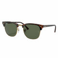 RayBan Polarized Original Classic 3016 901/57 Square Club master Metal Polished Havana Gold Frame Dark Green Sunglasses
