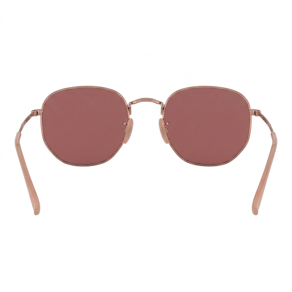 RayBan Evolve Original Classic 3548 9131 0X Hexagonal Polished Bronze Rim Golden Rose Sunglasses
