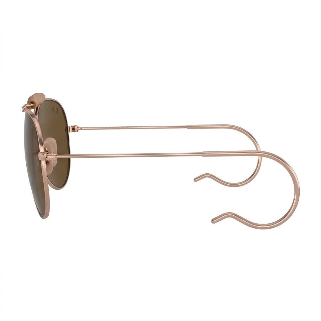 RayBan Original Classic 3030 001 33 Aviator Outdoorsman Polished Bronze Rim Havana Sunglasses