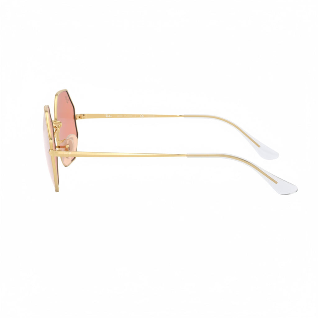 RayBan Original Classic 1972 001/3E Octagon Metal Polished Gold Frame Pink Grey Sunglasses