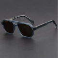 Vintage Punk Style Polarized Square Blue Pilot Sunglasses