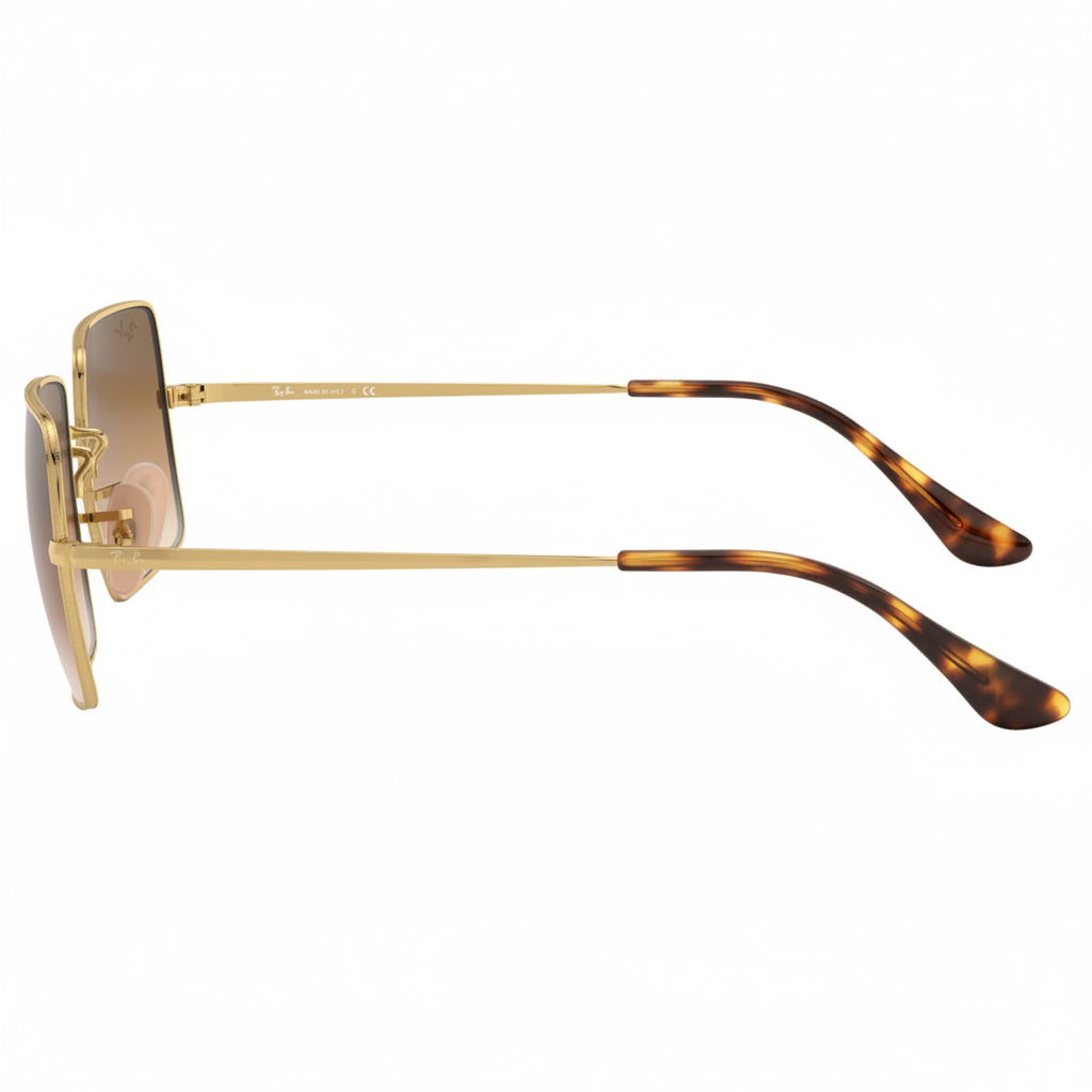 RayBan Original Classic 1969 9147/51 Rectangle Metal Polished Gold Frame Gradient Brown Sunglasses