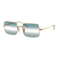 RayBan Evolve Original Classic 1969 001/W3 Rectangle Metal Polished Gold Frame Blue Grey Sunglasses