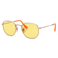 RayBan Original Classic 3548 9121 OZ Hexagonal Polished Gold Rim Yellow Sunglasses