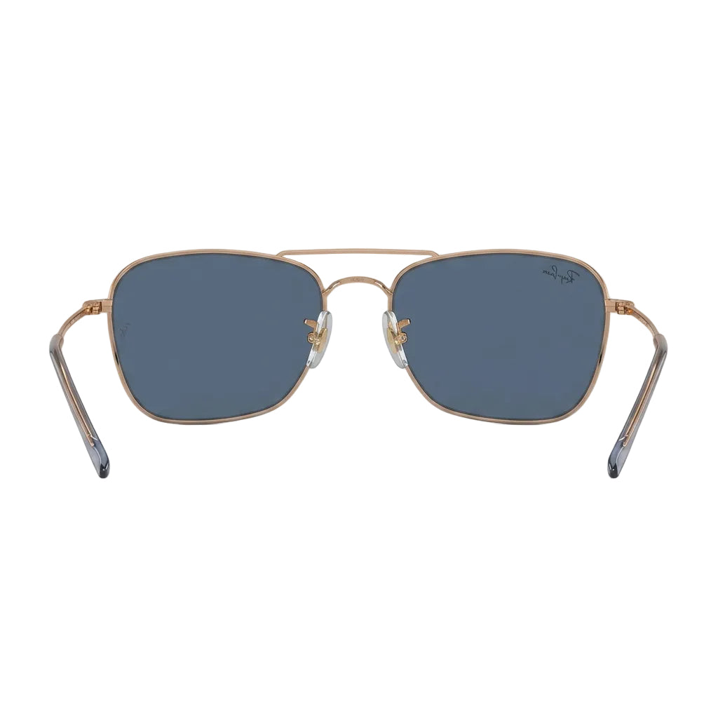 RayBan Original Classic 0102S 9202 3A Caravan Reverse Polished Bronze Rim Blue Sunglasses