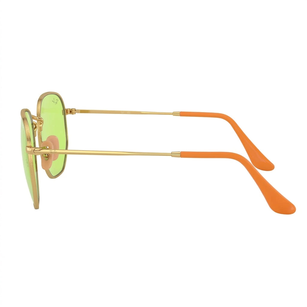 RayBan Evolve Original Classic 3548 9131 4C Hexagonal Polished Gold Rim Green Sunglasses