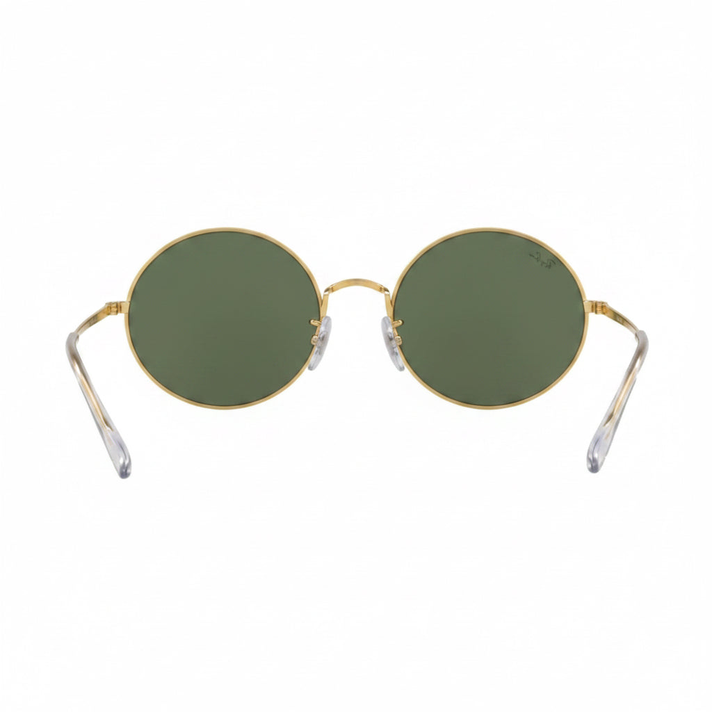 RayBan Original Classic 1970 9196/31 Oval Metal Polished Gold Frame Dark Green Sunglasses