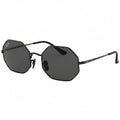 RayBan Original Classic 1972 9148/62 Octagon Metal Polished Black Frame Dark Grey Sunglasses