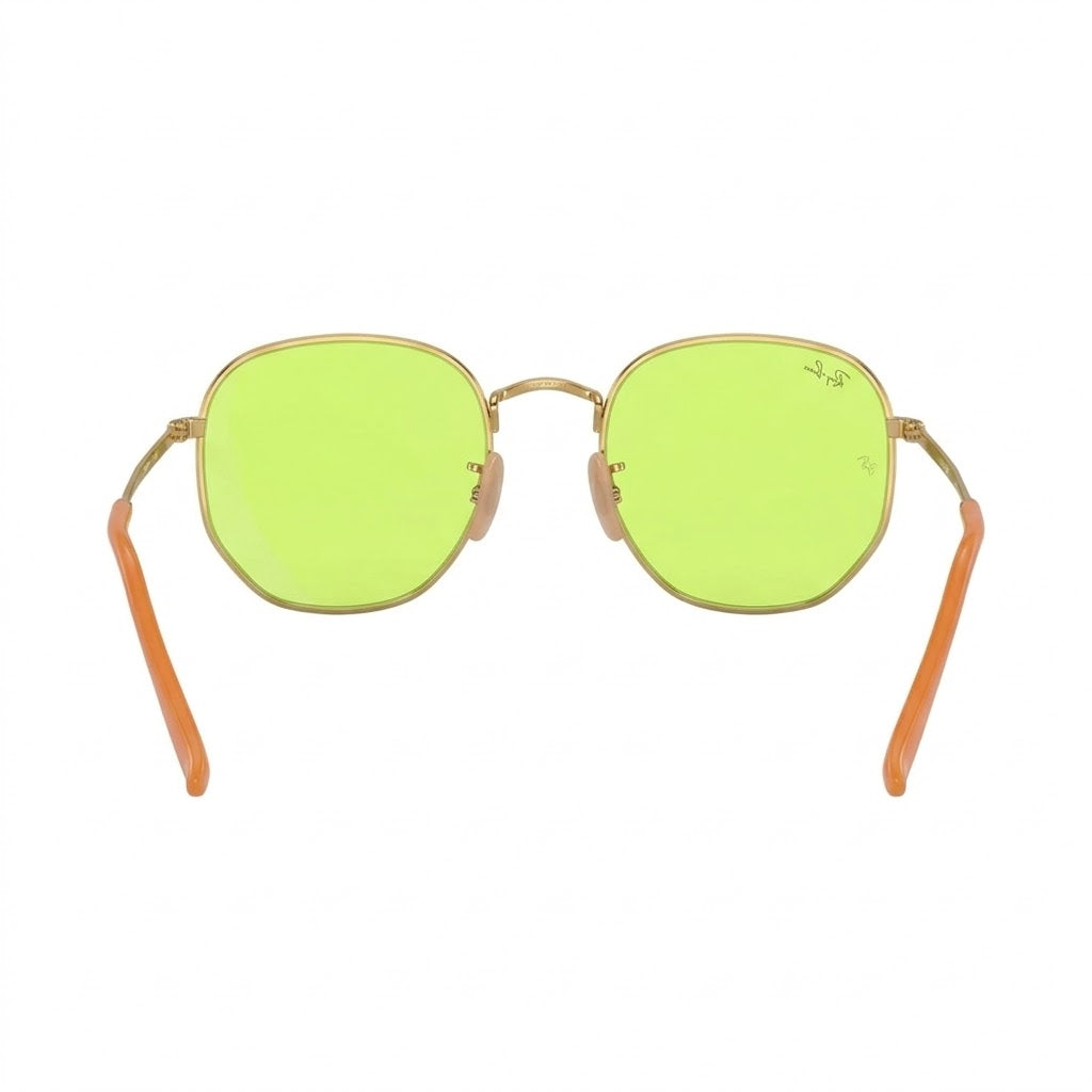 RayBan Evolve Original Classic 3548 9131 4C Hexagonal Polished Gold Rim Green Sunglasses
