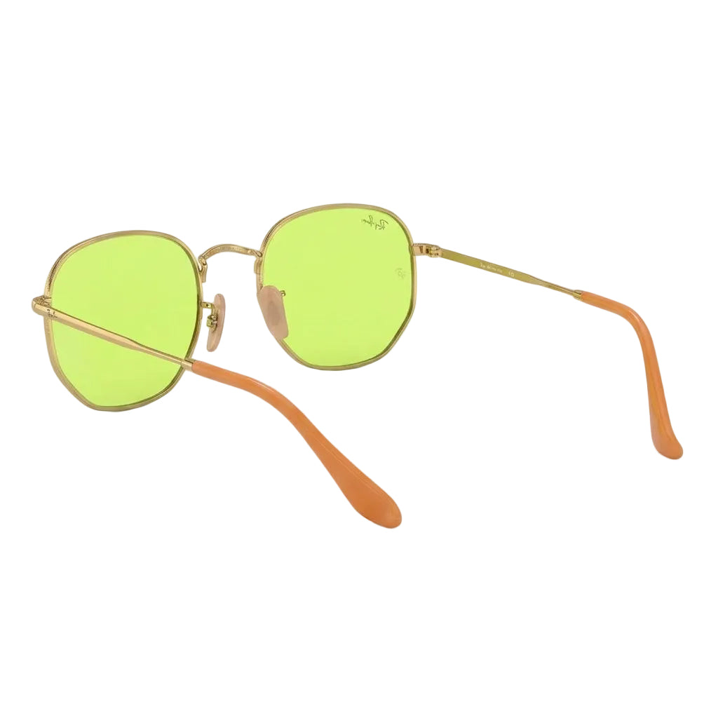 RayBan Evolve Original Classic 3548 9131 4C Hexagonal Polished Gold Rim Green Sunglasses