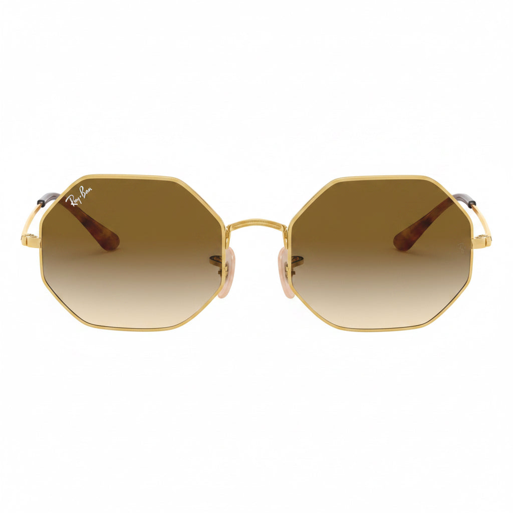 RayBan Original Classic 1972 9147/51 Octagon Metal Polished Gold Frame Gradient Brown Sunglasses