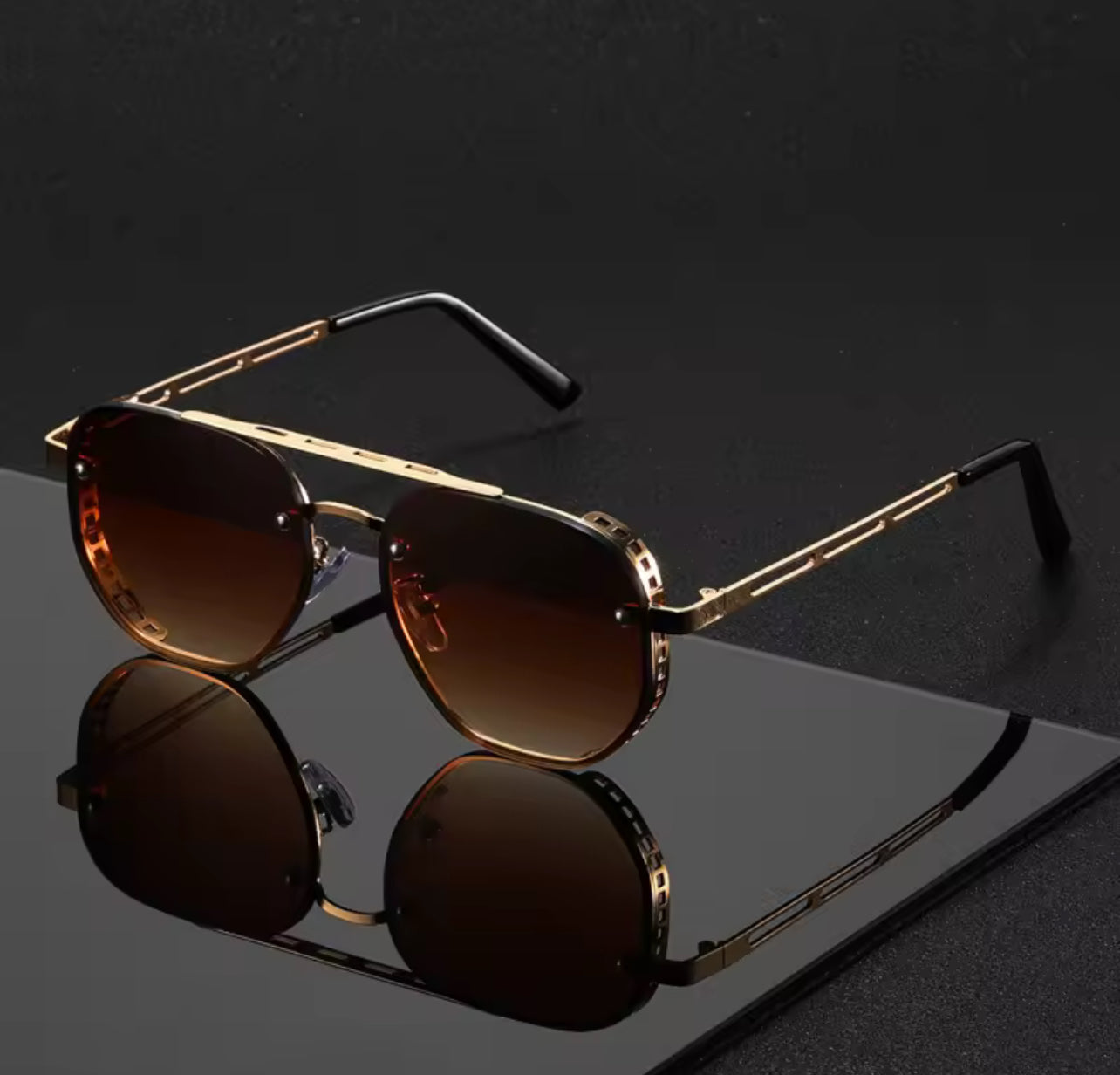 Seven Rock Brown Golden Sunglasses