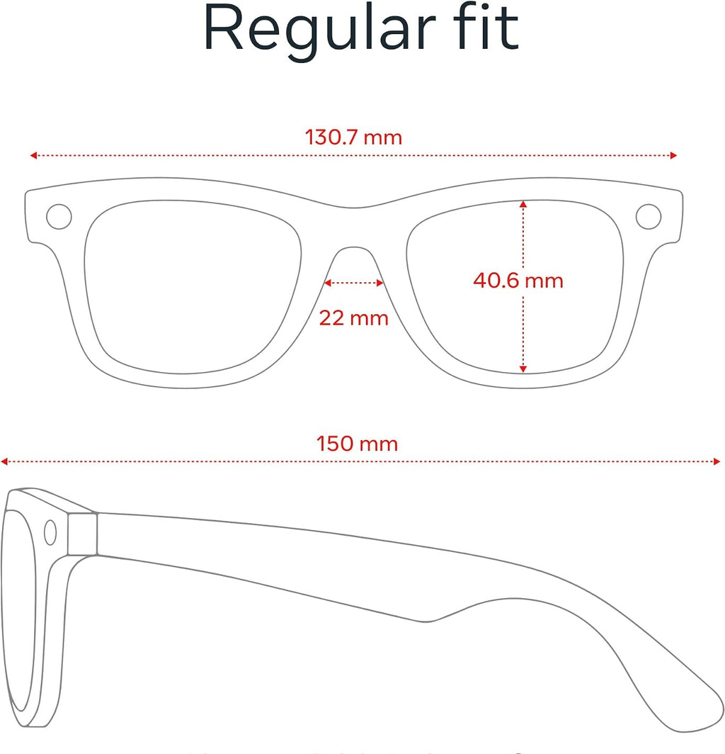 RayBan Original Classic 2140 6615/B1 Wayfarer Square Black Sunglasses