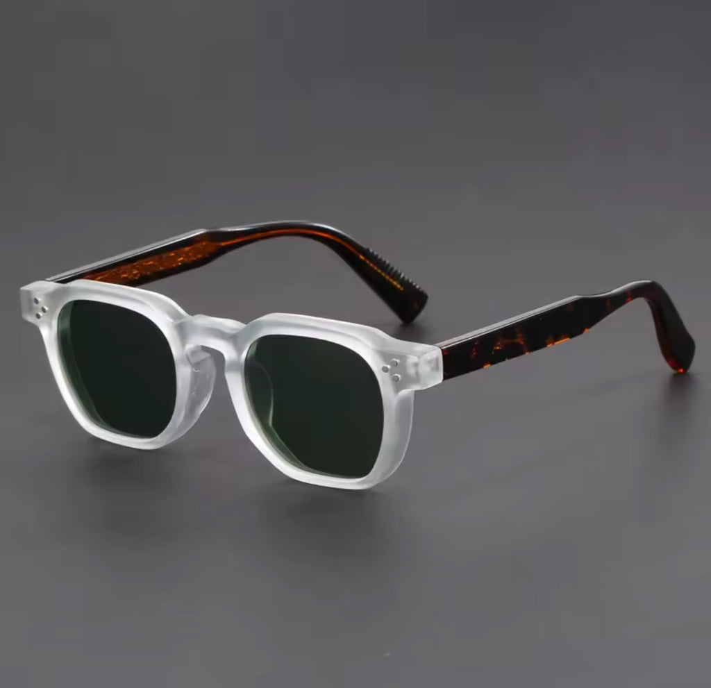 Retro Polarized Floral White Sunglasses
