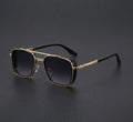 Style Retro Round-framed Golden Purple Sunglasses